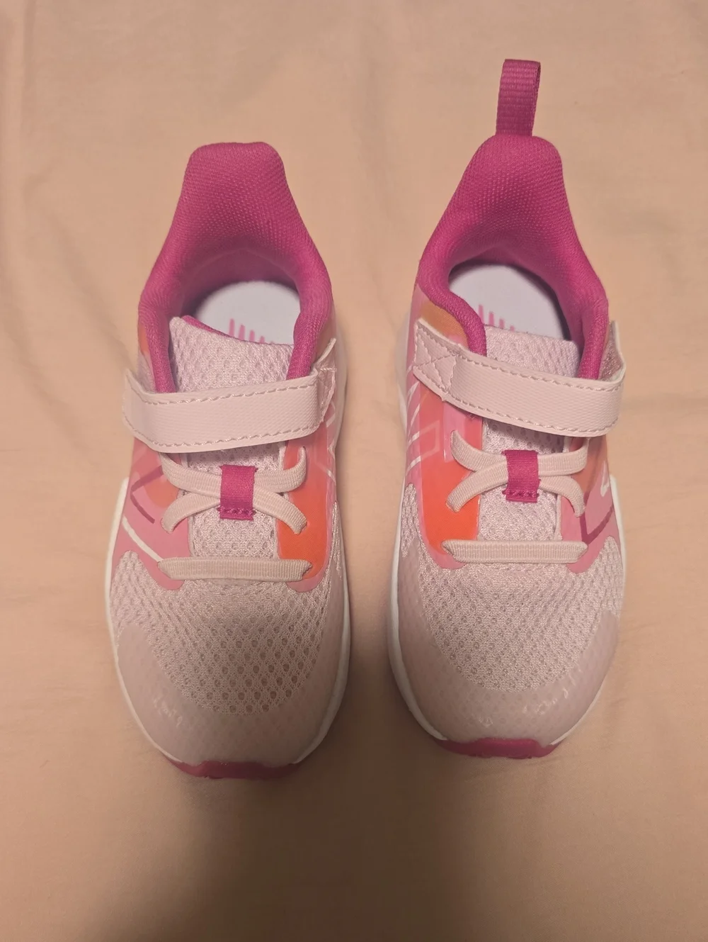 New Balance Pink and Coral Kids Hook-and-Loop Sneakers Size 8.5 - Picture 2 of 6